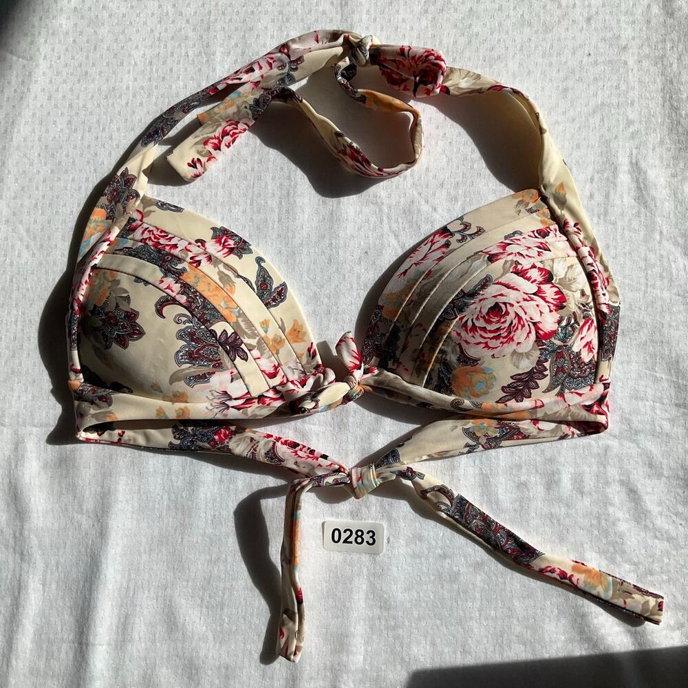 Bikini Top size M, Floral, Tied Closure